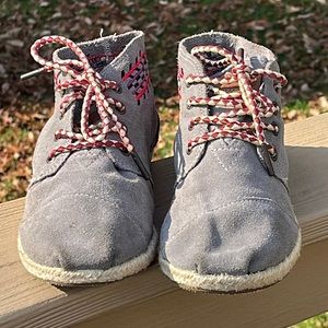 Moccasin, gray suede by TOMS size 6.5.